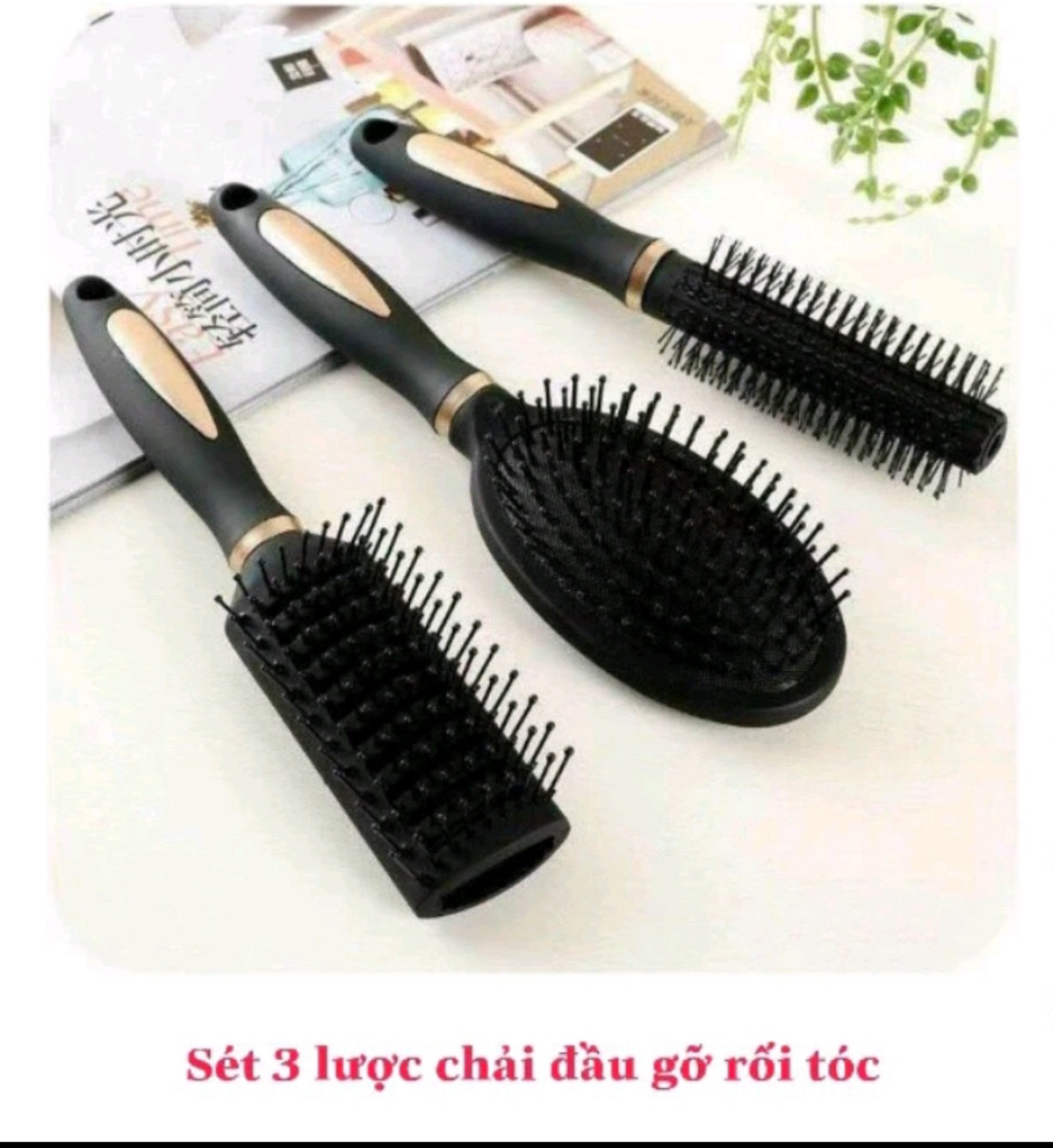 Bộ 3 lược chải đầu gỡ rối tóc, chống tĩnh điện