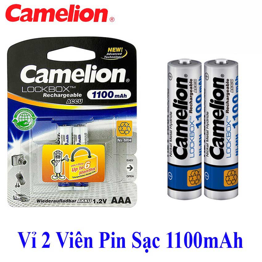 Pin sạc Camelion AA / AAA Lockbox vỉ 2 viên chính hãng