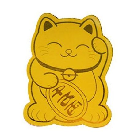 Miếng dán mèo vàng thần tài, chiêu tài chiêu lộc, miếng dán decal mạ vàng dán lưng điện thoại, ví tiền,...