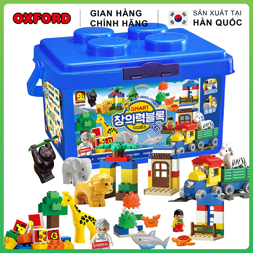 Đồ Chơi Xếp Hình Khối Sáng Tạo Thông Minh - Lego Lắp Ráp Oxford CQ2662 - gồm 102 Mảnh Size Vừa - Nhựa ABS An Toàn - Rèn Luyện Trí Thông Minh Cho Bé Từ 3 Tuổi | Handskid