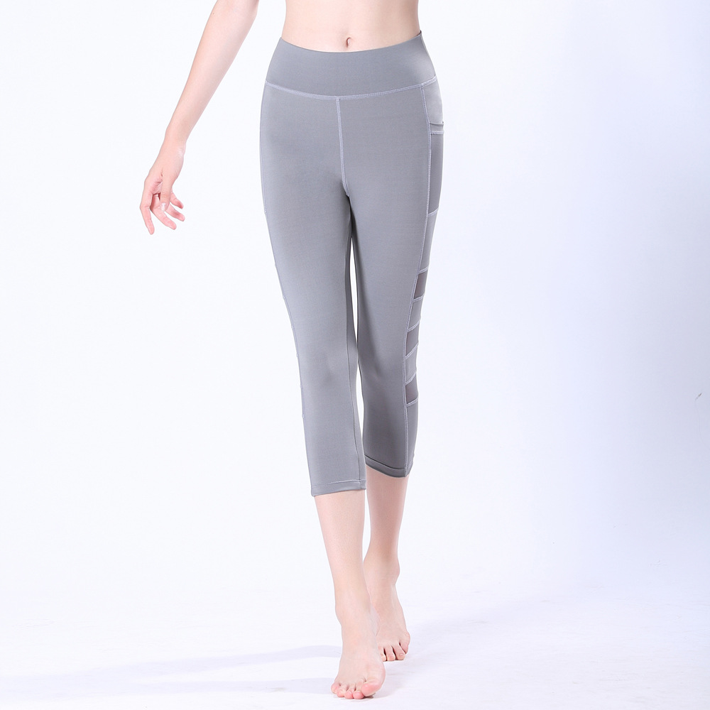 Quần Lửng Tập Thể Thao Gym Yoga Nữ, Vải Dệt Kim Co Giãn 4 Chiều Mới 2020