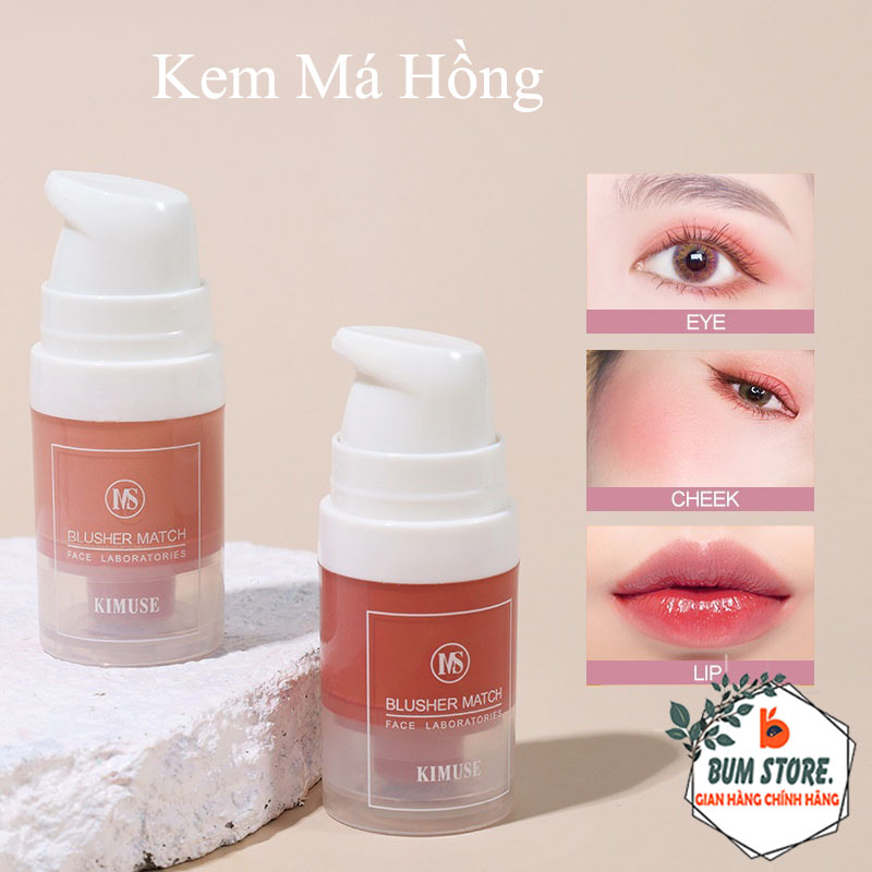 Kem Má Hồng Kimuse Dung Tích 6ml Dạng Xịt 4 Màu Tự Nhiên Má Hồng Dạng Kem Lâu Trôi Căng Bóng Chống Thấm Nước Và Mồ Hôi. - BUM STORE