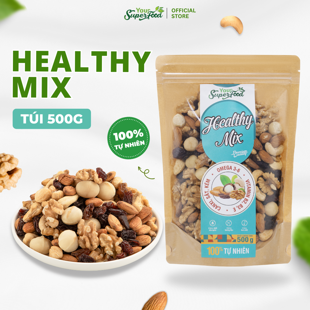 Healthy Mix 5 Loại Granola Siêu Hạt Ngũ Cốc Dinh Dưỡng Cho Bà Bầu Ăn Kiêng Giảm Cân Mix Sữa Chua Từ Your Superfood