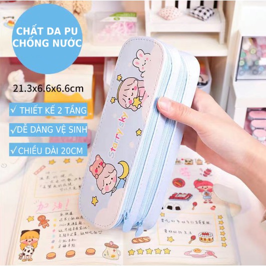 Hộp Bút 2 Tầng Hàn Quốc hộp bút văn phòng phẩm cho học sinh