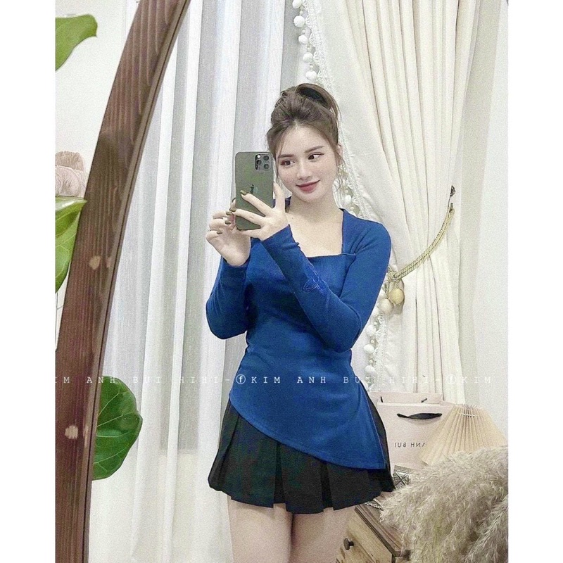 Áo kiểu nữ tay dài, kiểu xẻ tà cực xinh ❤