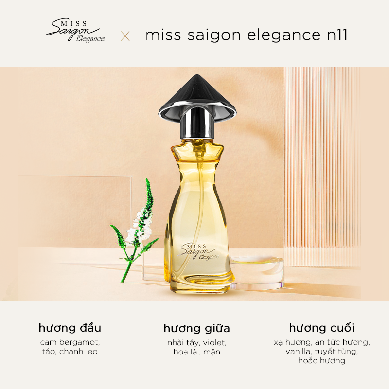 Nước Hoa Nữ Cao Cấp Miss Saigon Elegance N11 EDP 15ml Hộp Cam Hương Duyên Dáng Tươi Mát HOARIENT Chính Hãng