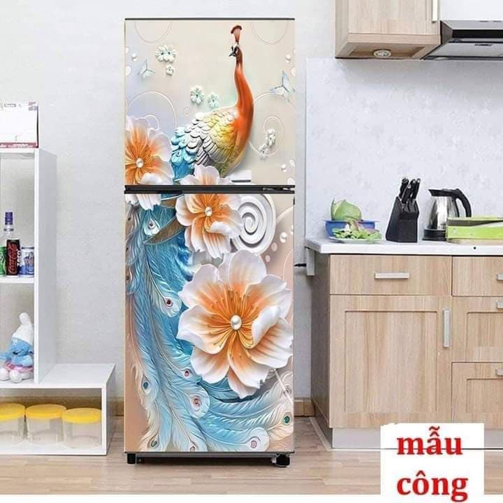 Decal trang trí tủ lạnh mẫu công