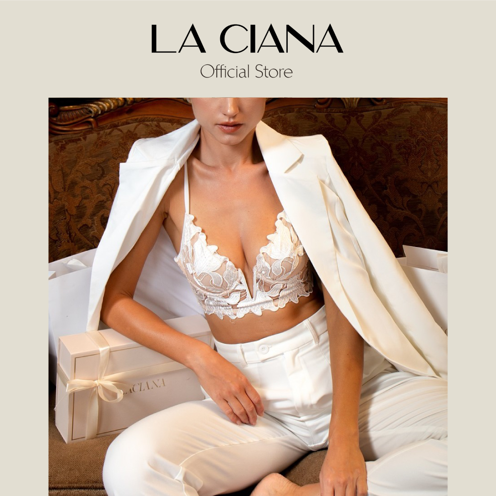 Lily embroidery longline demi bra áo lót thời trang - bra 00013 - la ciana