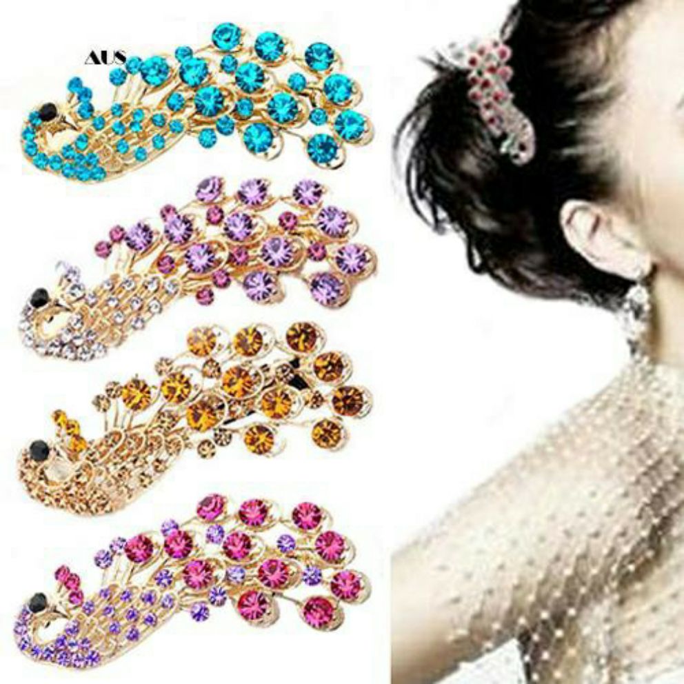 Kẹp tóc hình con có đính đá nhiều màu