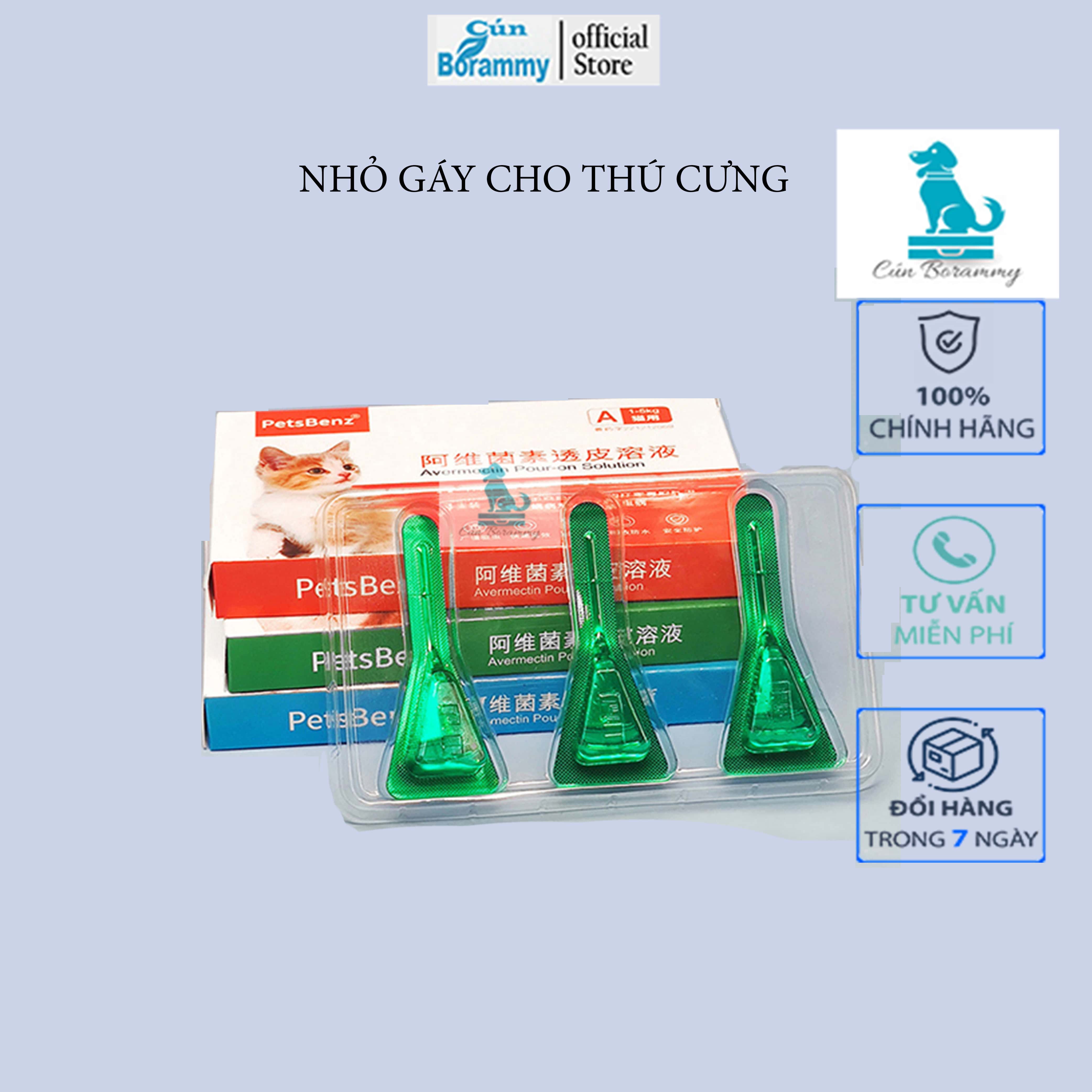 [Hoàn Tiền 10%]Nhỏ gáy chống kí sinh trùng ve rận cho chó mèo Abanmecitin  - Nhỏ gáy xua đuổi côn trùng xổ giun cho thú cưng