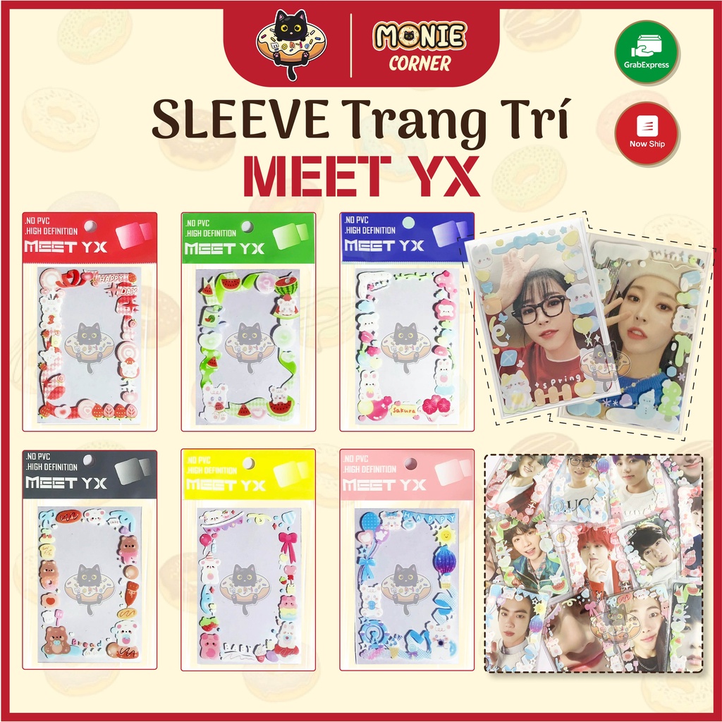 Sleeve trang trí, Sleeve MeeT YXt trang trí sẵn dùng bọc card, photocard,...