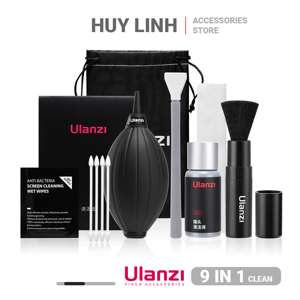 Ulanzi clean 9 in 1 bộ kit vệ sinh cao cấp cho máy ảnh dslr, màn hình máy tính