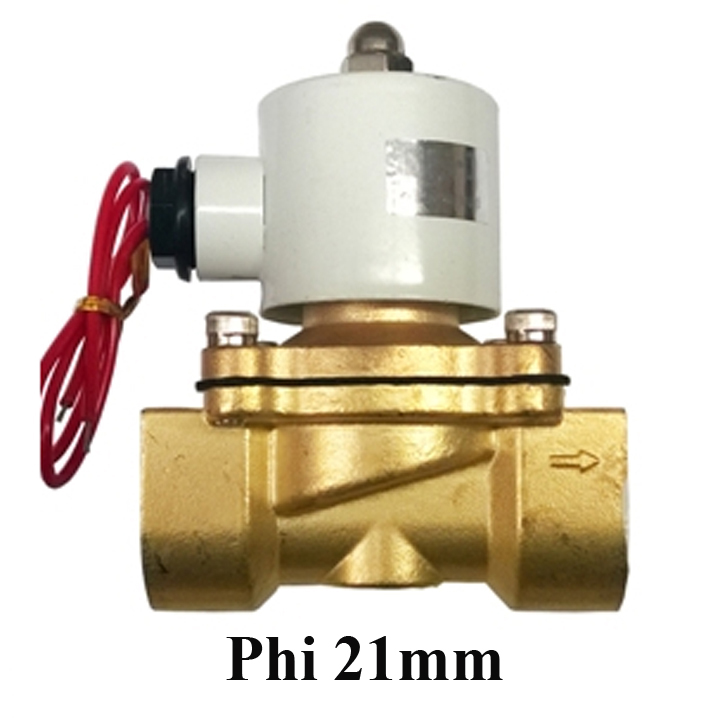 Van điện từ phi 21mm UNID-UW15-van nước tự động đóng mở bằng điện màu trắng