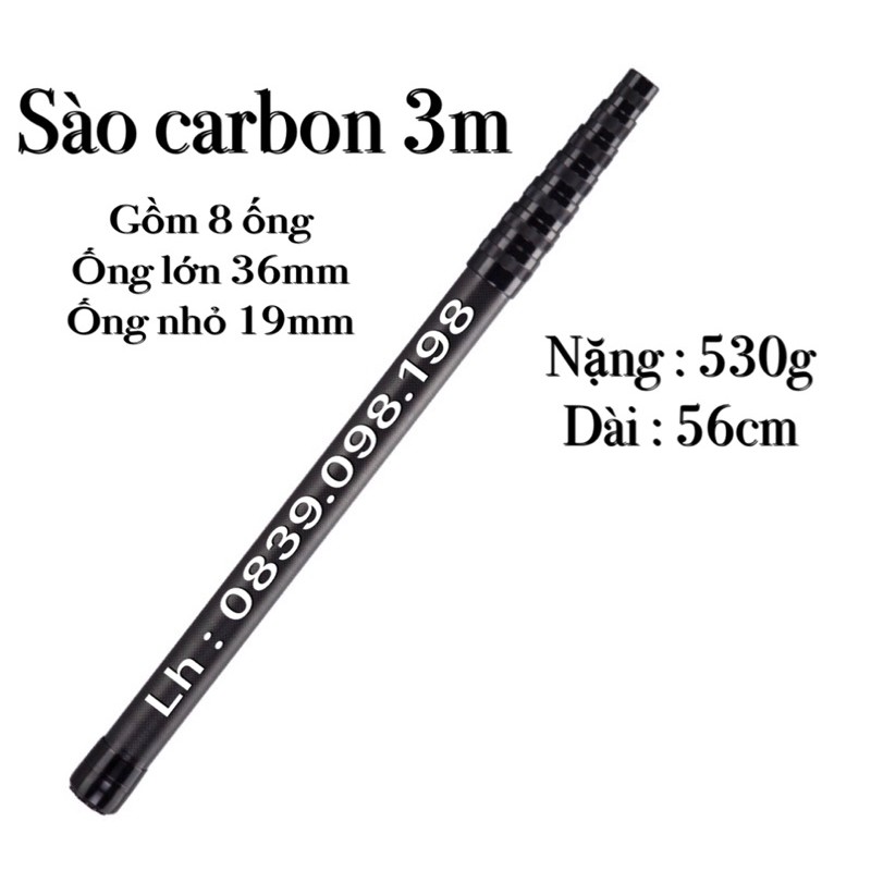 [HCM]Sào ống Carbon 3m