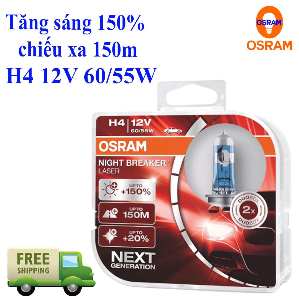 Osram H4 150% Siêu Sáng, Osram h4 tăng sáng, Osram cao cấp, Đèn Osram ô tô, Bóng đèn Osram cho ô tô, Bóng đèn Osram cao cấp H4 12V 60/55W