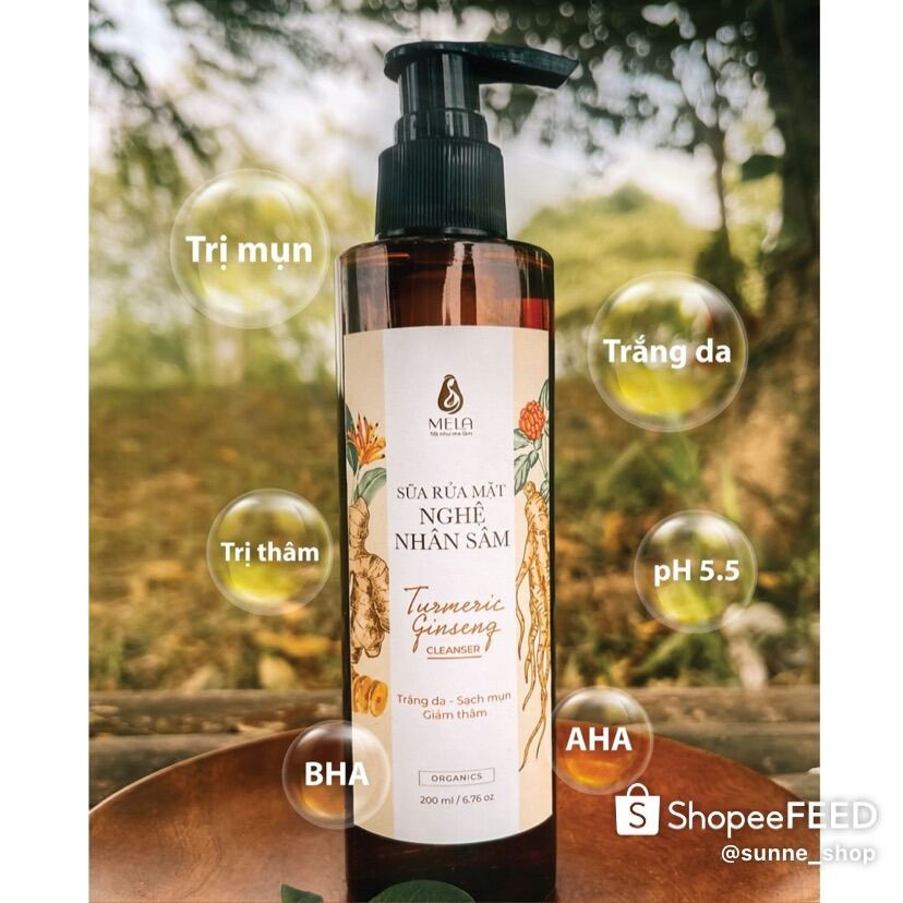 Sữa rửa mặt nghệ nhân sâm Mela 200ml