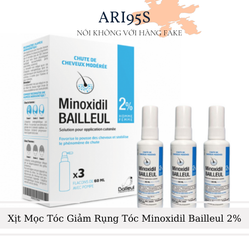 Xịt Mọc Tóc Giảm Rụng Tóc Minoxidil Bailleul 2%