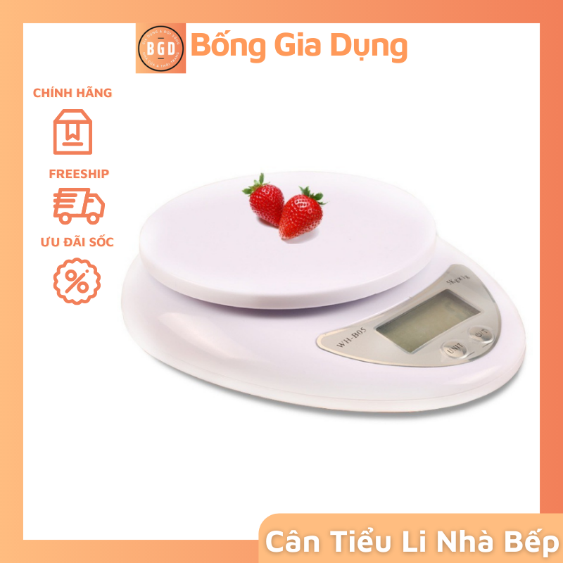 Cân Tiểu Ly Điện Tử Nhà Bếp Mini Cân Định Lượng Từ 1 gam - 5kg(Tặng kèm 2 pin)