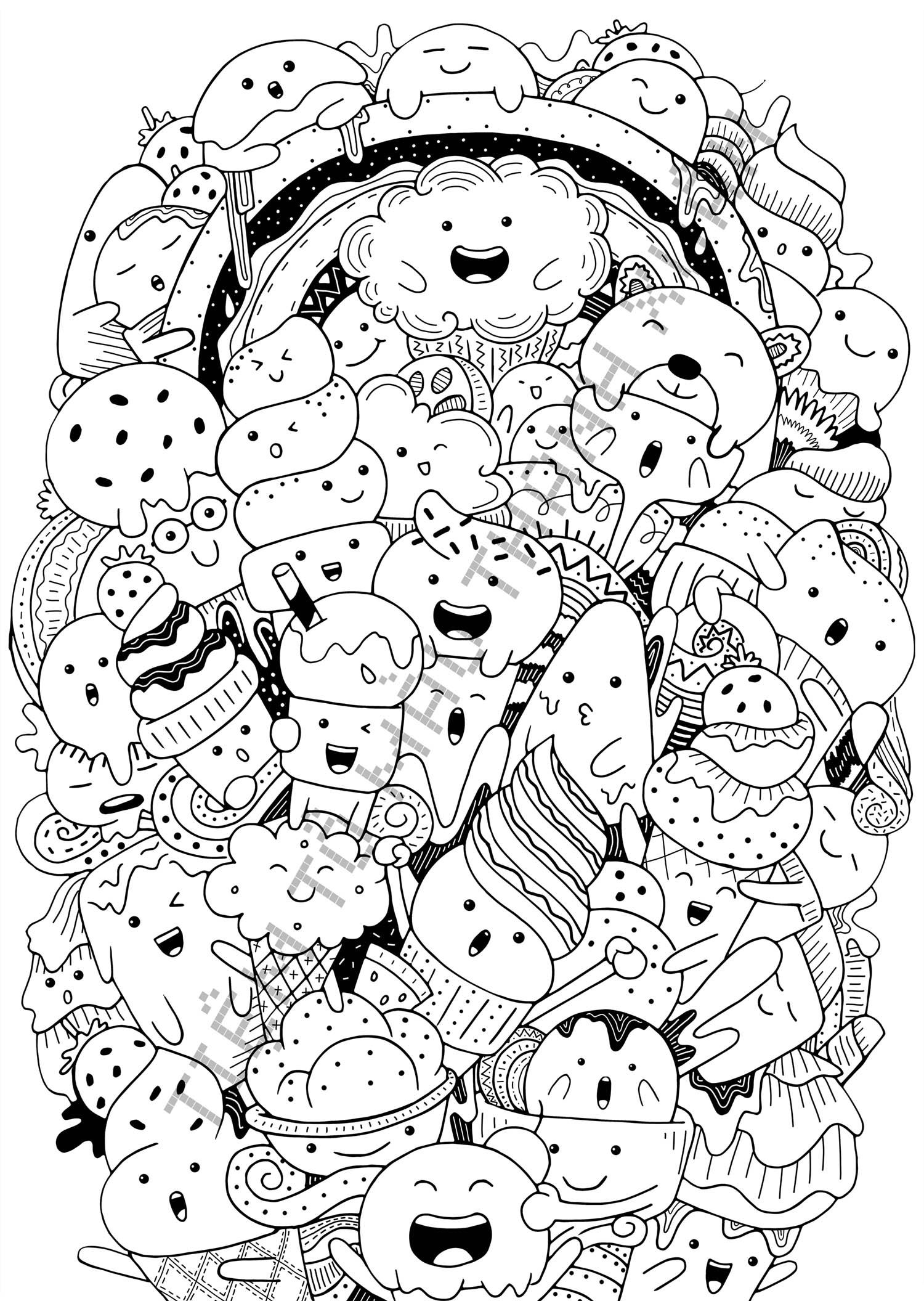 Top 10+ mẫu sticker doodle tô màu vector đẹp cho bé