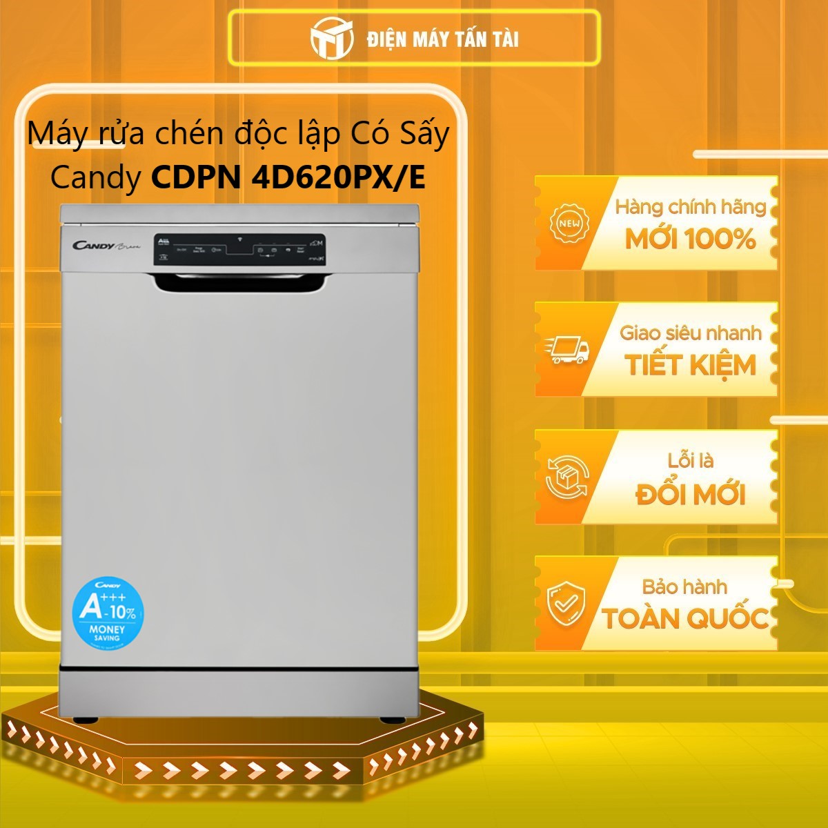 CDPN 4D620PX/E - Máy rửa chén độc lập Có Sấy Candy CDPN 4D620PX/E - GIAO TOÀN QUỐC - FREESHIP HCM