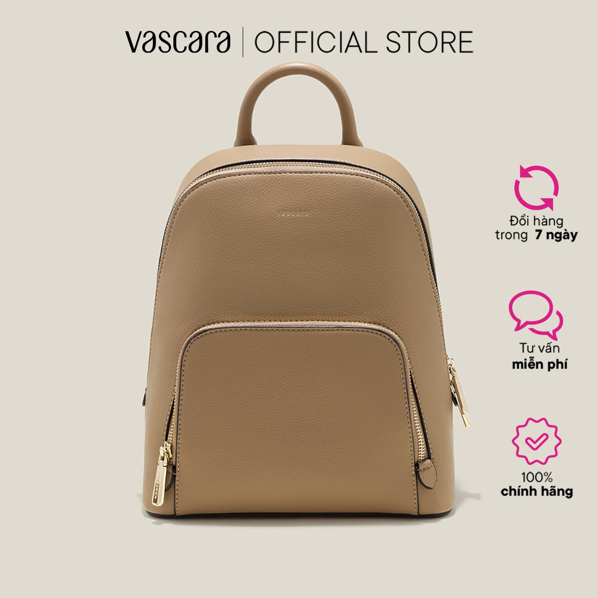 Vascara balo ngăn đôi phối viền đen - bac 0193
