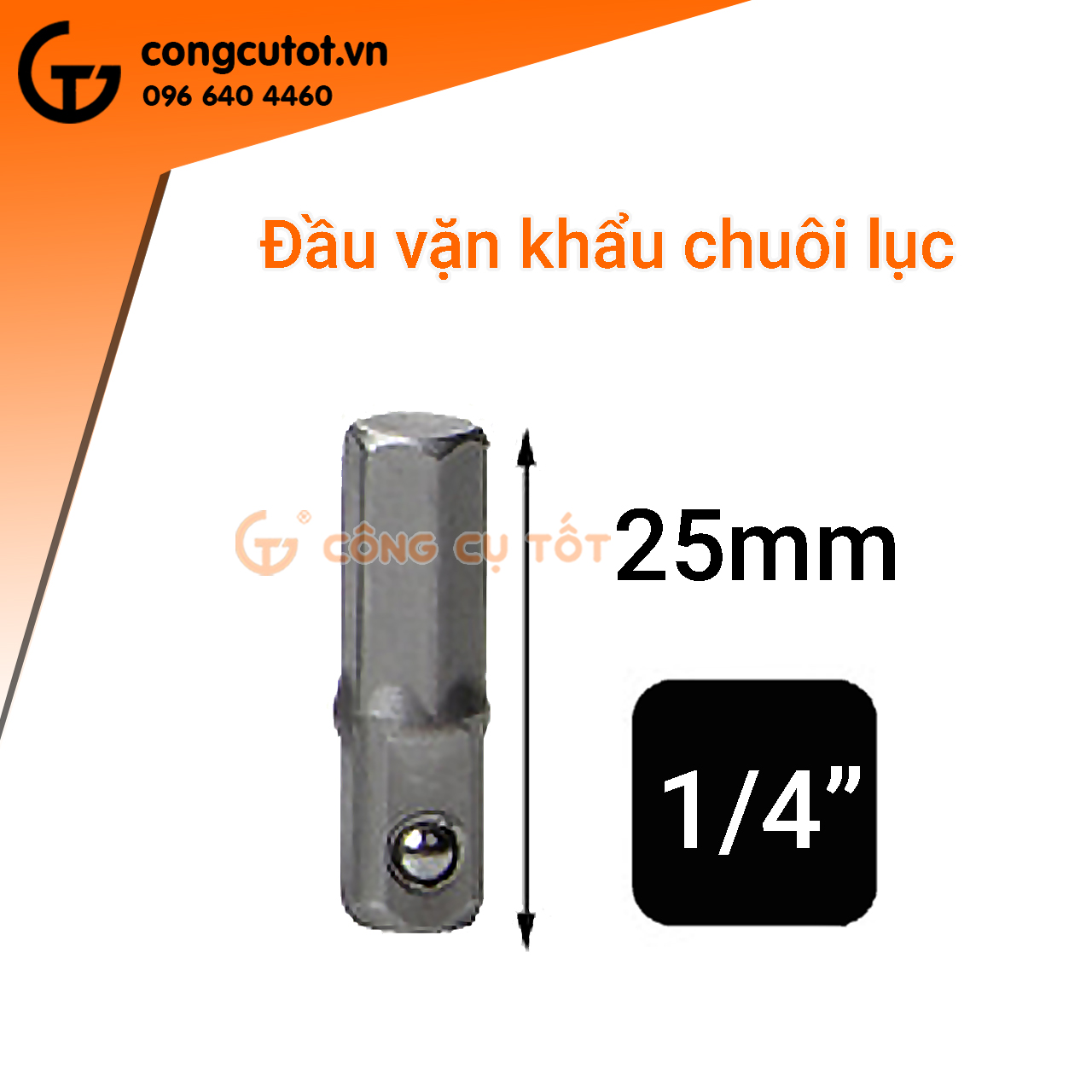 Đầu chuyển vặn khẩu cho máy khoan chuôi lục giác size tự chọn