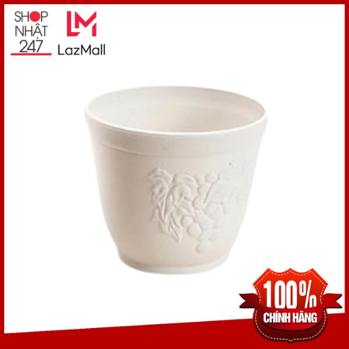 Chậu hoa tròn màu trắng 20cm sanada nội địa Nhật Bản