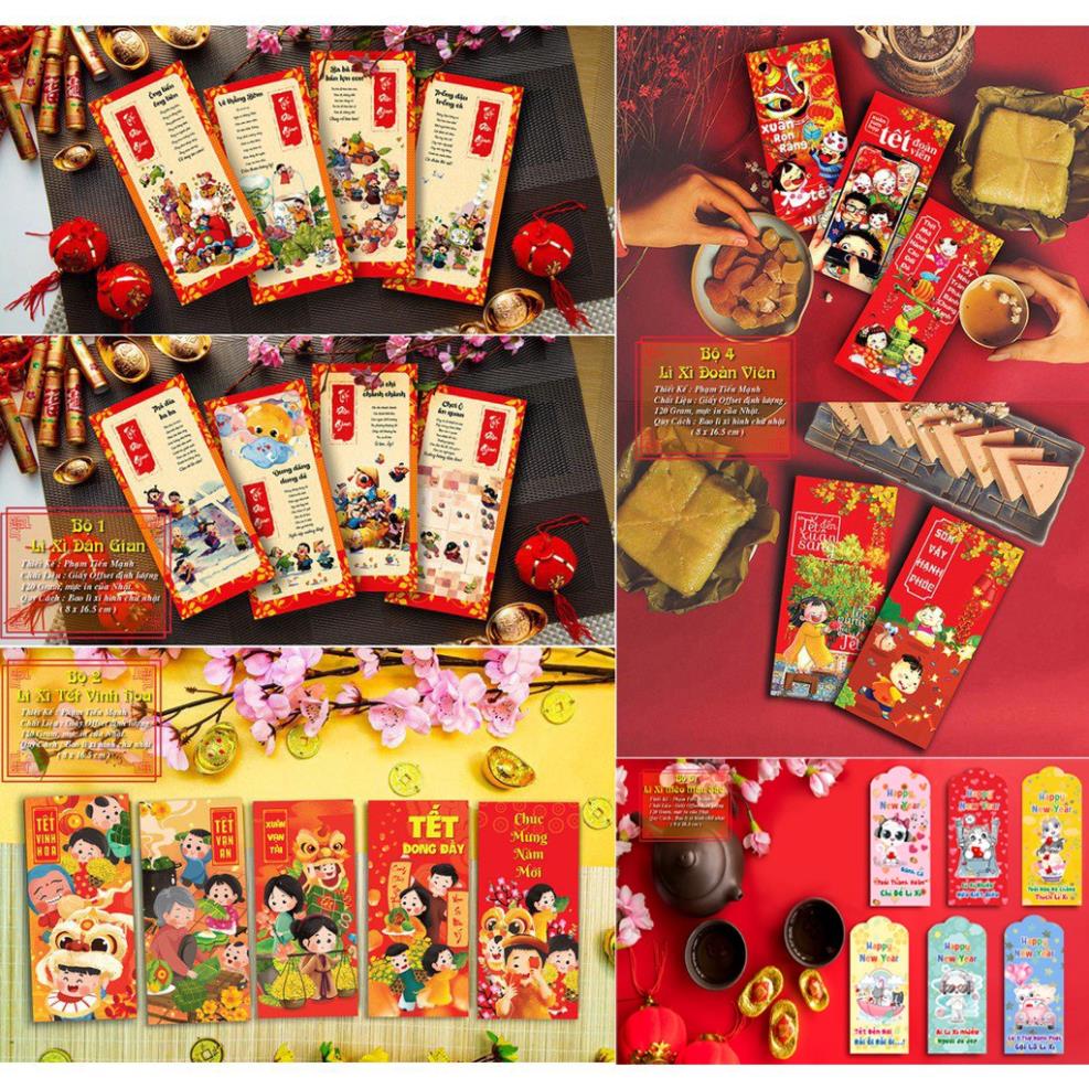 Bộ 100 phong bao lì xì tết