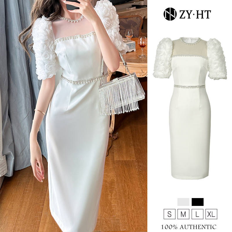 ZYHT eravogue váy trắng tiểu thư đầm sang chảnh dự tiệc đầm đi đám cưới đầm body nữ ôm body 50106