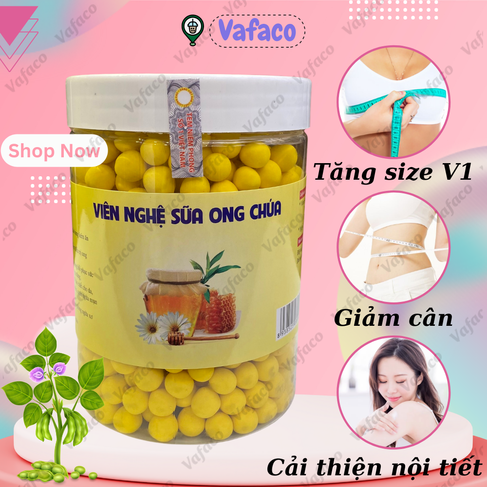 Viên Nghệ Sữa Ong Chúa Đẹp da Giảm Cân Phục hồi da mụn Có Chứng Nhận An Toàn Thực Phẩm - hũ 500gr