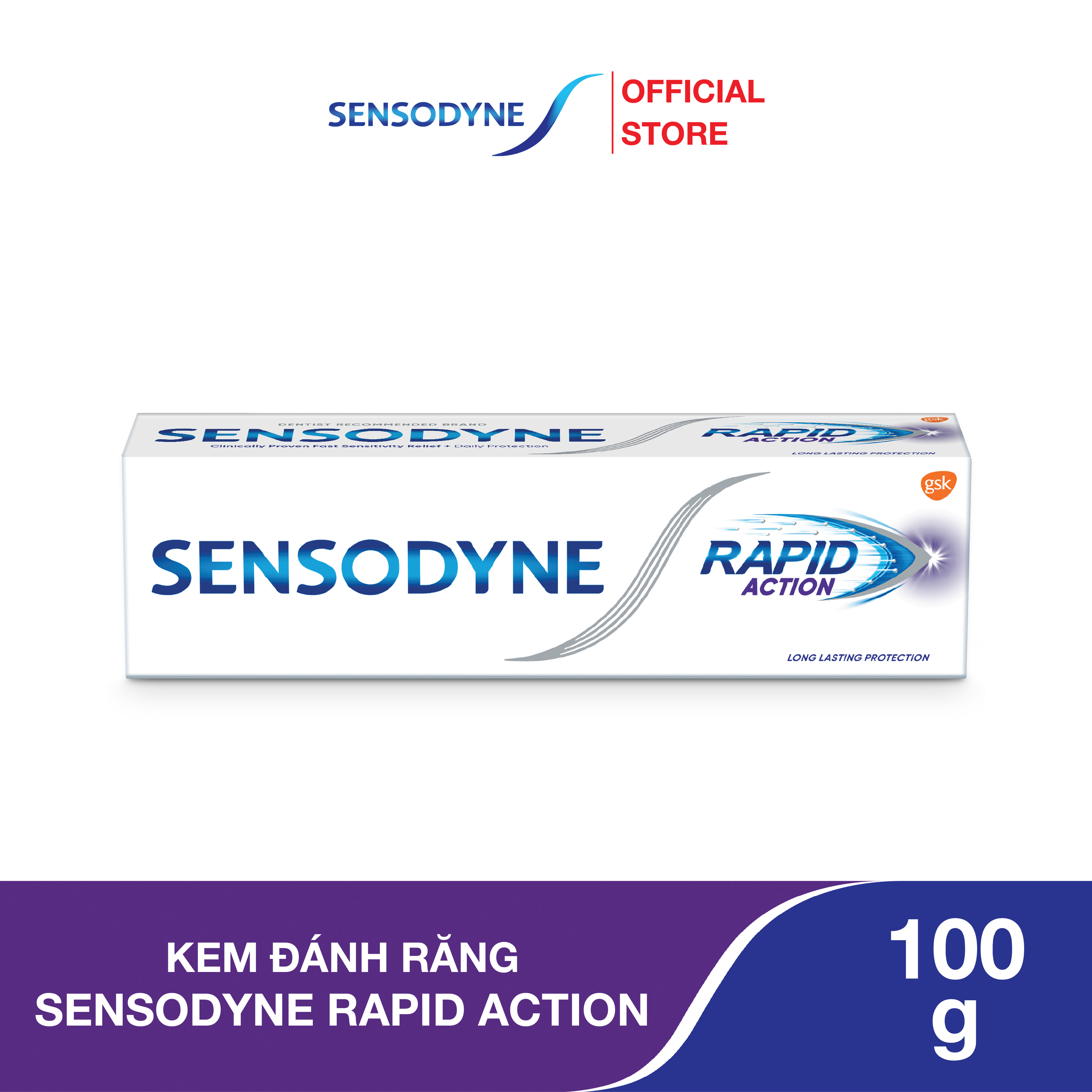 Kem đánh răng SENSODYNE Rapid Action 100g giúp giảm ê buốt nhanh