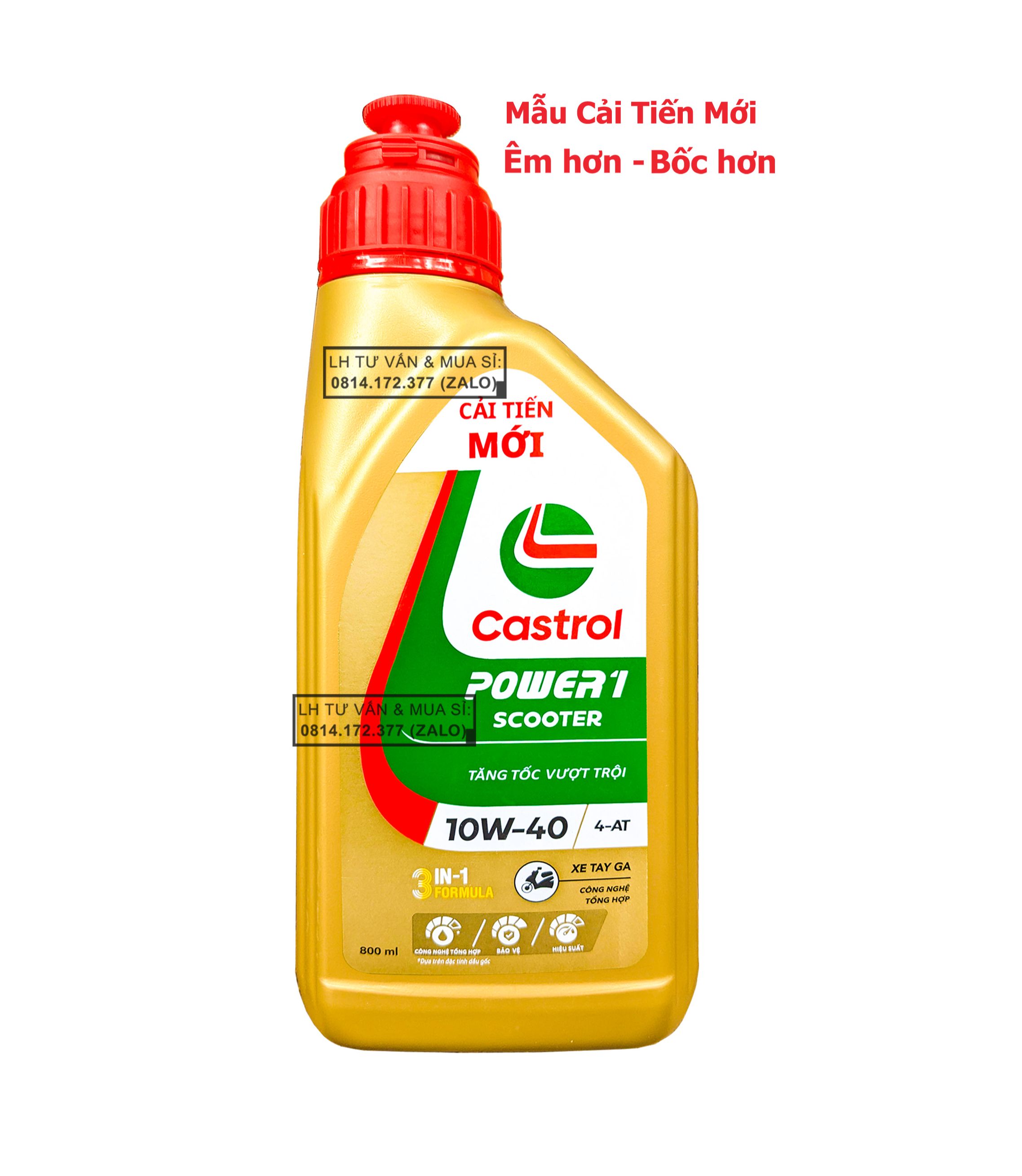 Dầu nhớt tổng hợp tay ga Castrol Power-1 Scooter 10w40 800ml