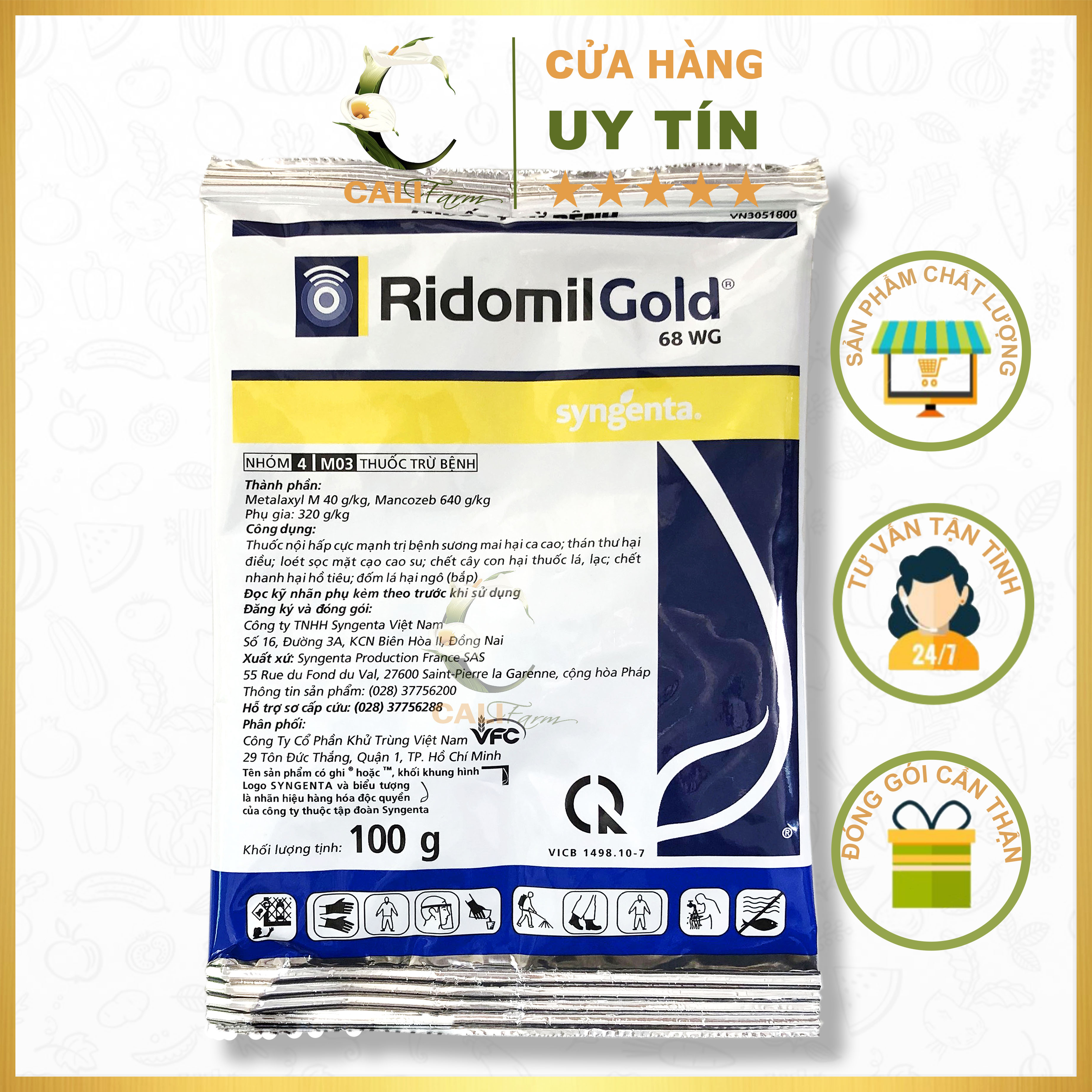 Chế phẩm trừ bệnh Ridomil Gold 100g