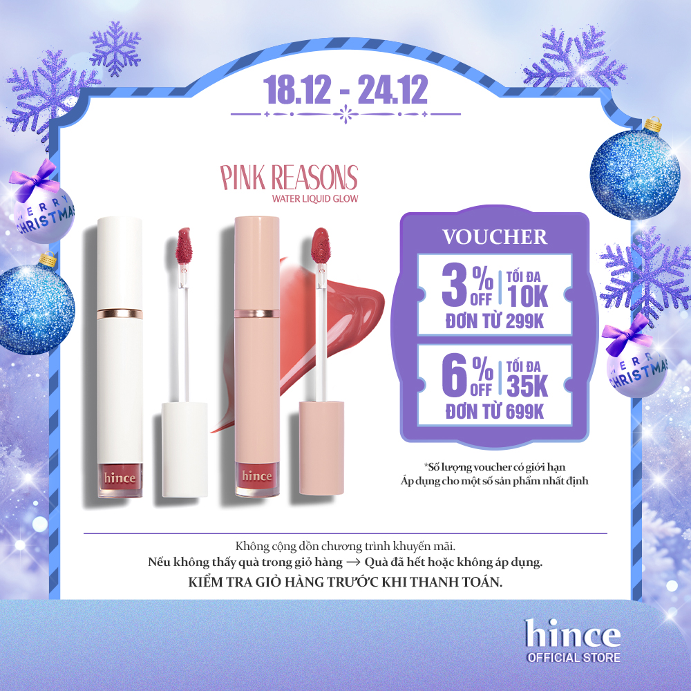 Son tint bóng mỏng nhẹ lâu trôi hince Mood Enhancer Water Liquid Glow 4ml