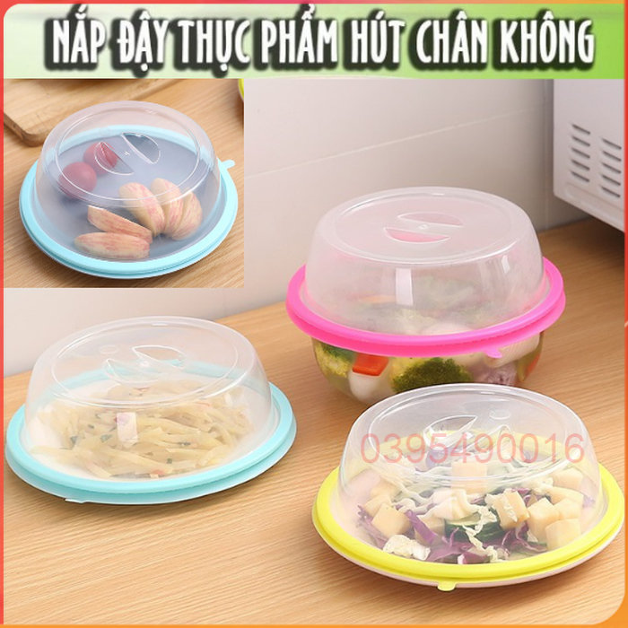 Nắp đậy thức ăn thực phẩm silicon đa năng hút chân không thay màng mọc đồ tô chén ly cốc