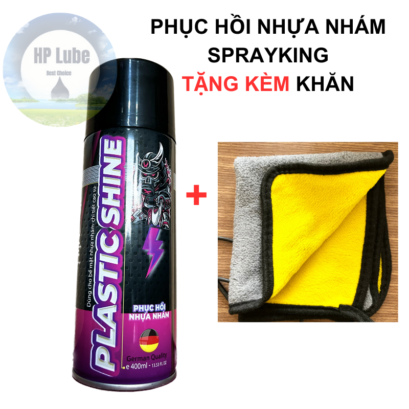 Chai Xịt Phục Hồi Nhựa Nhám, Nhựa Đen, Dưỡng Đen Làm Mới Nhựa Nhám Sprayking Plastic Shine 400ml