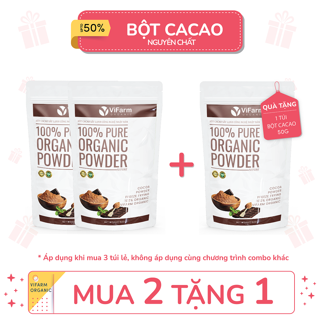 Bột ca cao nguyên chất vifarm - hỗ trợ giảm cân, ăn kiêng