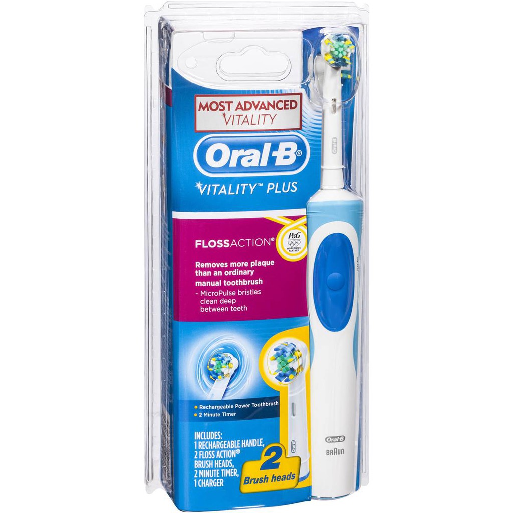 Bàn chải đánh răng điện Oral-B Vitality Plus 2 Đầu FlossAction Của Úc