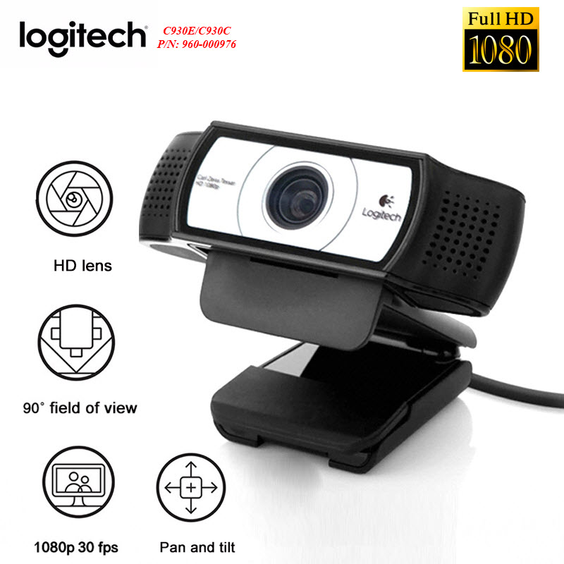 Webcam logitech c930c-930e video call full hd, lấy nét tự động, ống kính zeiss zoom 4x, dual mic. logitech c930c c930e hd smart 1080p webcam