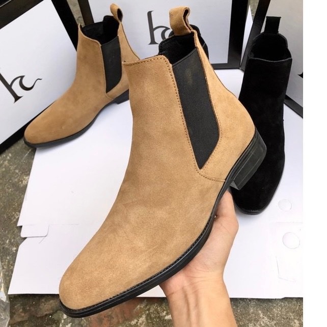 Bốt da lộn màu vàng bò nam