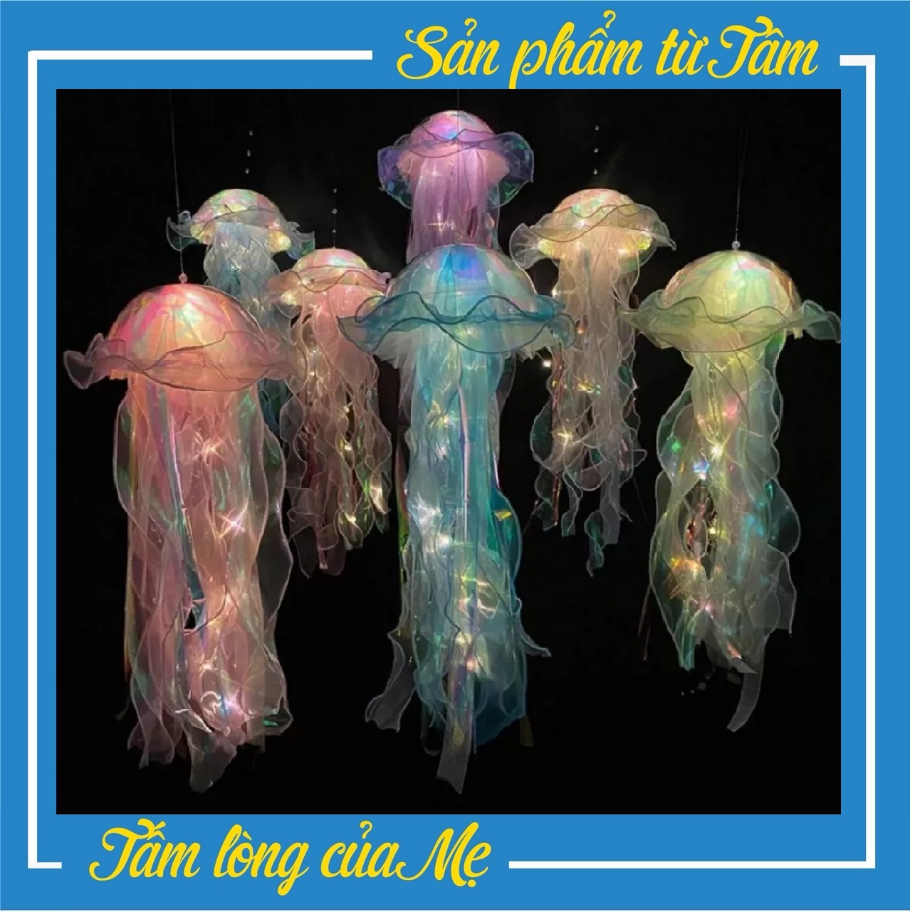 Lồng đèn sứa biển phát sáng có đèn, lồng đèn trung thu mẫu mới 2023