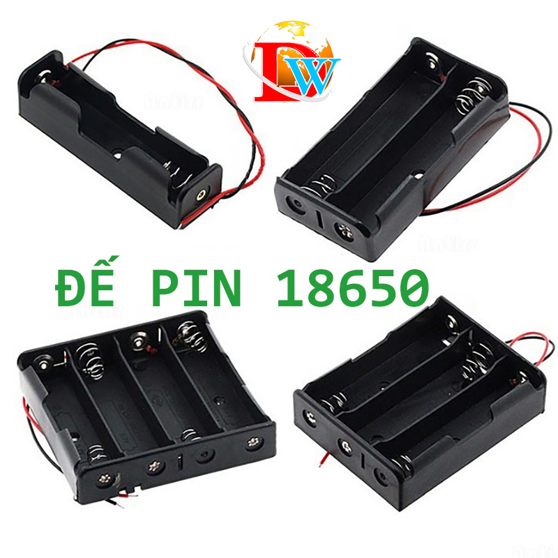 Đế gắn pin 18650 nối tiếp có dây Đế lò xo 1cell/2cell/3cell/4cell lithium li-ion