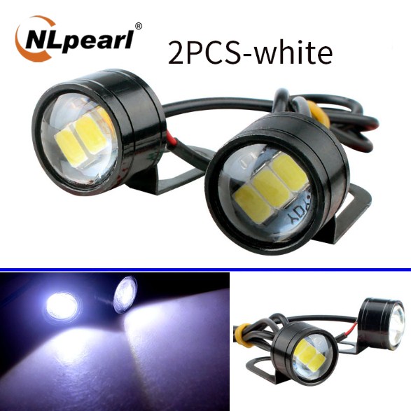 Nlpearl 1 cặp đèn led lùi mắt đại bàng 3smd 5730 đèn chạy ban ngày drl bóng đèn tín hiệu đèn sương mù cho xe máy màu trắng 12v
