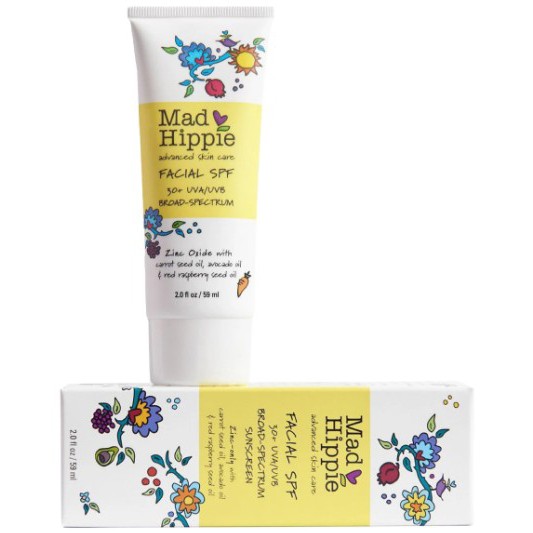 Kem chống nắng vật lý quang phổ rộng an toàn lành tính Facial SPF 30+ UVA/UVB Broad-Spectrum 60g Mad Hippie