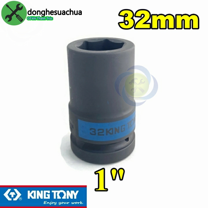 Tuýp 32mm 1 inch kingtony 843532m loại ngắn 6 cạnh màu đen