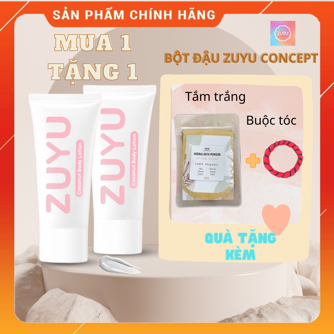 Dưỡng Trắng Da Body ZuYu (Nhận 2 Tuýp) Mỗi Tuýp 200gram + Tặng gói tắm trắng thảo dược Hercosmetic 50gram