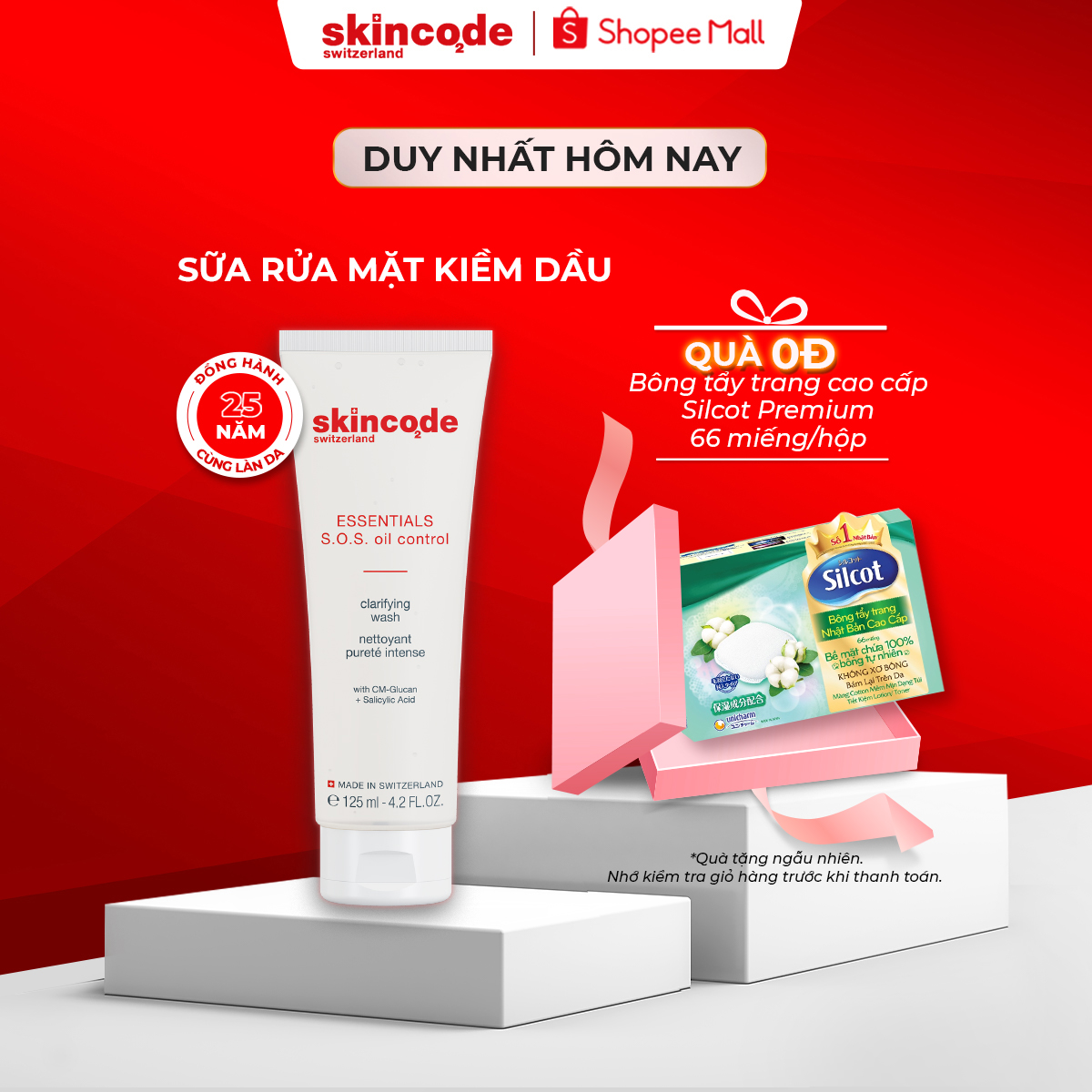 Sữa rửa mặt kiềm dầu skincode essentials s.o.s oil control clarifying wash 125ml - ms 1700