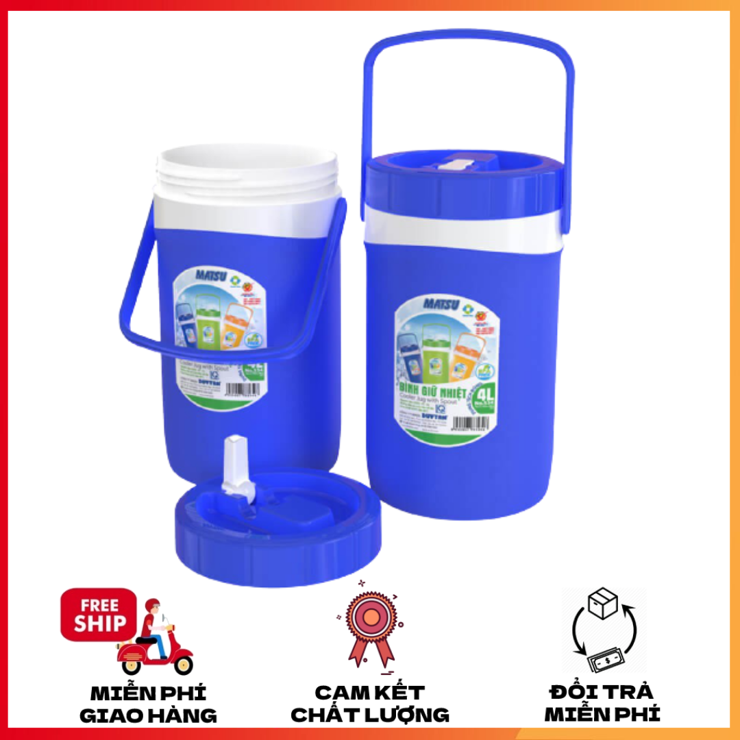 Bình giữ nhiệt Matsu Duy Tân 2L, giữ nhiệt đến 8 tiếng, có vòi xả nước kèm quai xách
