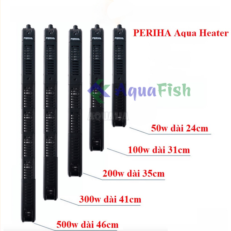 Sưởi bể cá cao cấp periha he 50/100/200/300/500w - có bọc nhựa chống bỏng cá