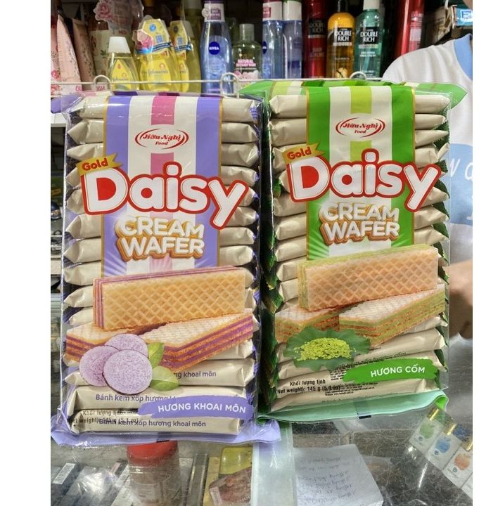 Hữu Nghị bánh kem xốp Daisy 145g hương cốm khoai môn
